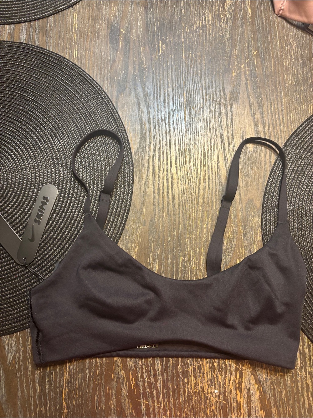 Skims/Nike Black Dri-FIT Seamless micro scoop Sport Bralette NWT